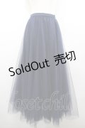 axes femme / ロングチュールスカート M ネイビー I-26-02-28-114-AX-SK-SA-ZI