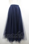 画像1: axes femme / ロングチュールスカート M ネイビー I-26-02-28-114-AX-SK-SA-ZI (1)