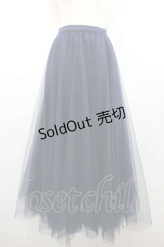 画像1: axes femme / ロングチュールスカート M ネイビー I-26-02-28-114-AX-SK-SA-ZI (1)