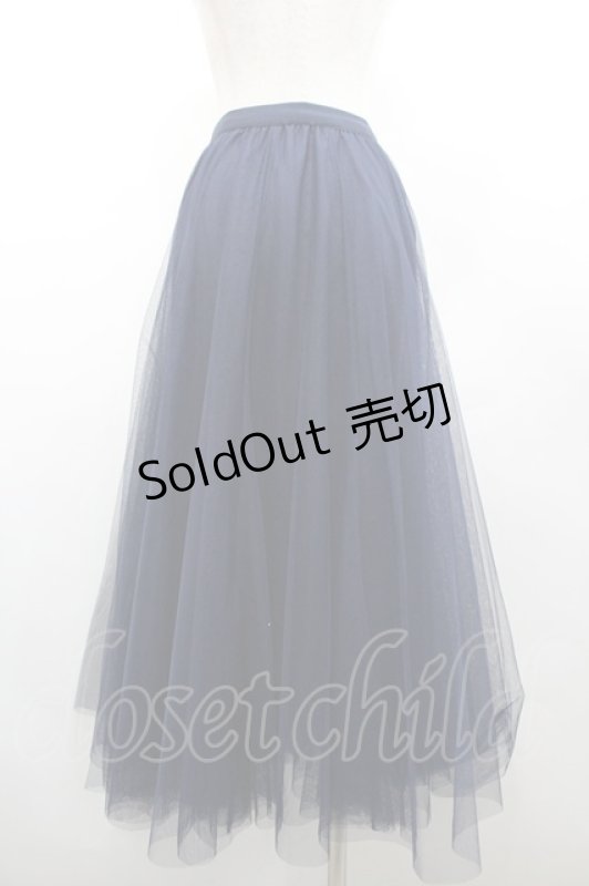 画像2: axes femme / ロングチュールスカート M ネイビー I-26-02-28-114-AX-SK-SA-ZI (2)