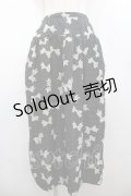 INGEBORG / ドットリボンプリントスカート  黒Ｘ白 I-26-02-28-116-LO-SK-SA-ZI