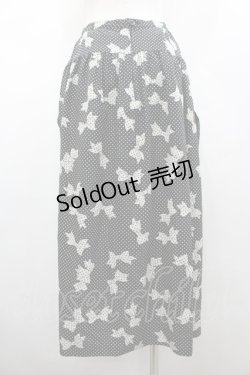 画像2: INGEBORG / ドットリボンプリントスカート  黒Ｘ白 I-26-02-28-116-LO-SK-SA-ZI