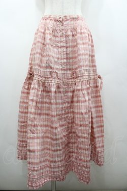 画像1: PINK HOUSE / チェックサイドリボンスカート  ピンクチェック I-26-02-28-117-LO-SK-SA-ZI