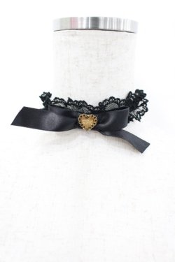 画像1: Angelic Pretty / レースハートチャームチョーカー  黒 I-26-02-28-126-AP-AC-SA-ZI