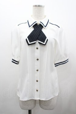 画像1: Amavel / Emblemクロスタイブラウス  白 I-26-02-28-002-CA-BL-SA-ZI