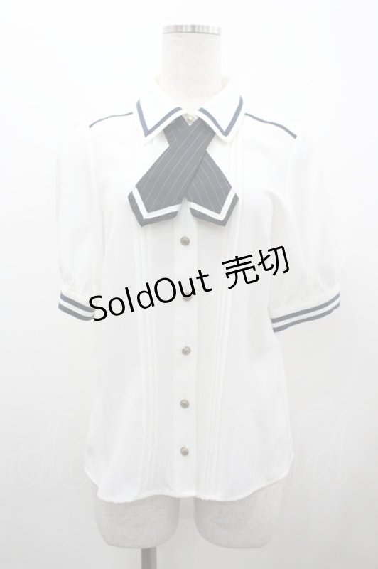 画像1: Amavel / Emblemクロスタイブラウス  白 I-26-02-28-002-CA-BL-SA-ZI (1)