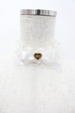 画像1: Angelic Pretty / レースハートチャームチョーカー  白 I-26-02-28-127-AP-AC-SA-ZI