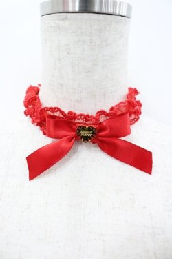 画像1: Angelic Pretty / レースハートチャームチョーカー  赤Ｘゴールド I-26-02-28-128-AP-AC-SA-ZI