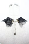 画像2: Chill Outs / リボンストーンレースチョーカー  黒 I-26-02-28-129-LO-AC-SA-ZI (2)