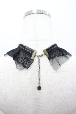 画像2: Chill Outs / リボンストーンレースチョーカー  黒 I-26-02-28-129-LO-AC-SA-ZI
