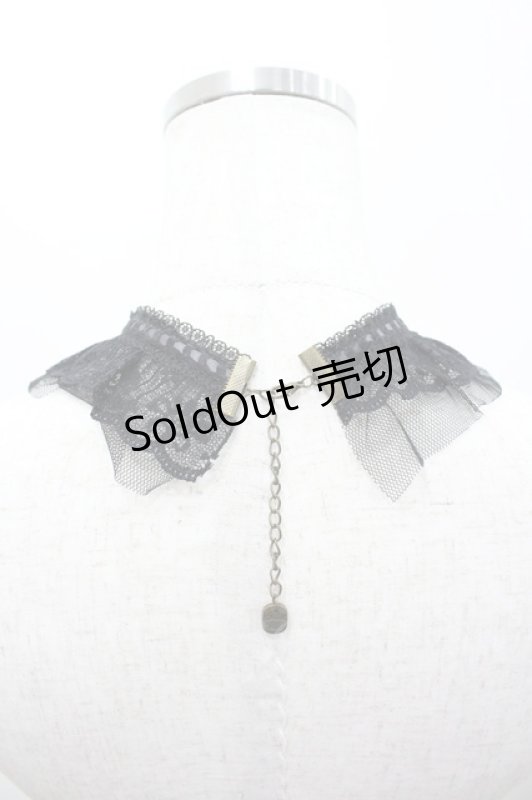 画像2: Chill Outs / リボンストーンレースチョーカー  黒 I-26-02-28-129-LO-AC-SA-ZI (2)