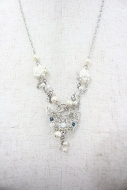 画像1: axes femme / バラＸ蝶前留めネックレス  シルバー I-26-02-28-131-AX-AC-SA-ZI