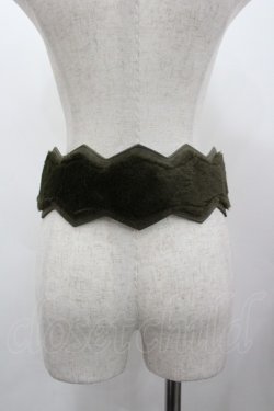 画像2: axes femme / ファー使いバックルベルト  カーキ I-26-02-28-132-AX-ZA-SA-ZI