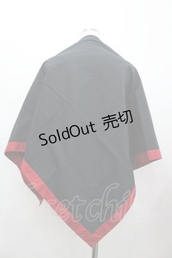 画像2: WONDERFUL WORLD / ロゴ&薔薇刺繍大判スカーフ  ブラック×レッド I-26-02-28-133-LO-ZA-SA-ZI