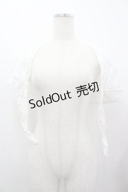 画像2: PINK HOUSE / ピコフリルリボンミニケープ風ストール  白 I-26-02-28-134-LO-ZA-SA-ZI