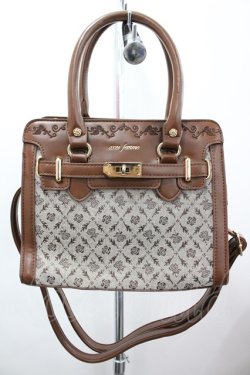 画像1: axes femme / 異素材コンビ2WAYバッグ  ブラウン I-26-02-28-144-AX-BG-SA-ZI