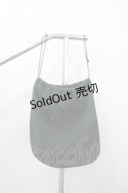 画像1: PINK HOUSE / リボン&ロゴ巾着  黒 I-26-02-28-154-LO-ZA-SA-ZT0304X (1)