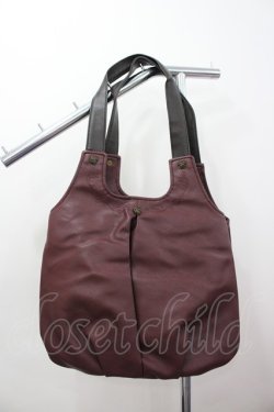 画像1: axes femme / ローズモチーフレザーハンドバッグ  ボルドー I-26-02-28-156-AX-BG-SA-ZI