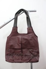 画像2: axes femme / ローズモチーフレザーハンドバッグ  ボルドー I-26-02-28-156-AX-BG-SA-ZTK047 (2)