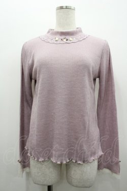 画像1: axes femme / バラボトルネックプルオーバー  ピンク I-26-02-28-016-AX-TO-SA-ZI