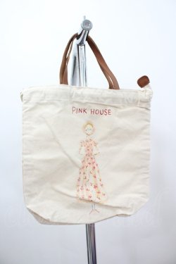 画像1: PINK HOUSE / おんなのこプリントトートバッグ  アイボリー I-26-02-28-161-LO-BG-SA-ZI