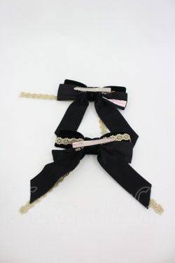 画像2: Angelic Pretty / レースハートチャームベルリボンクリップSet  黒Ｘゴールド I-26-02-28-172-AP-AC-SA-ZI