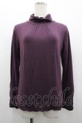 axes femme / 袖先レースハイネックカットソー  パープル I-26-02-28-017-AX-TO-SA-ZI