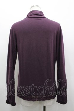 画像2: axes femme / 袖先レースハイネックカットソー  パープル I-26-02-28-017-AX-TO-SA-ZI