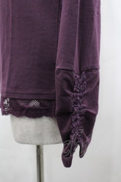 画像3: axes femme / 袖先レースハイネックカットソー  パープル I-26-02-28-017-AX-TO-SA-ZI