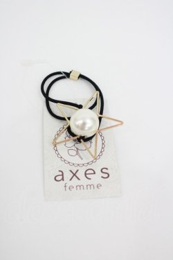 画像1: axes femme / パールＸフレームヘアゴム  ゴールドＸ赤 I-26-02-28-185-AX-AC-SA-ZI