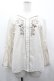 画像1: axes femme / 刺繍使いボリューム袖ブラウス  アイボリーＸ白 I-26-02-28-018-AX-BL-SA-ZI (1)