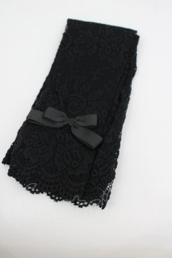 画像1: m petit by misako / AMレースロングアームカバー  黒 I-26-02-28-212-LO-ZA-SA-ZI