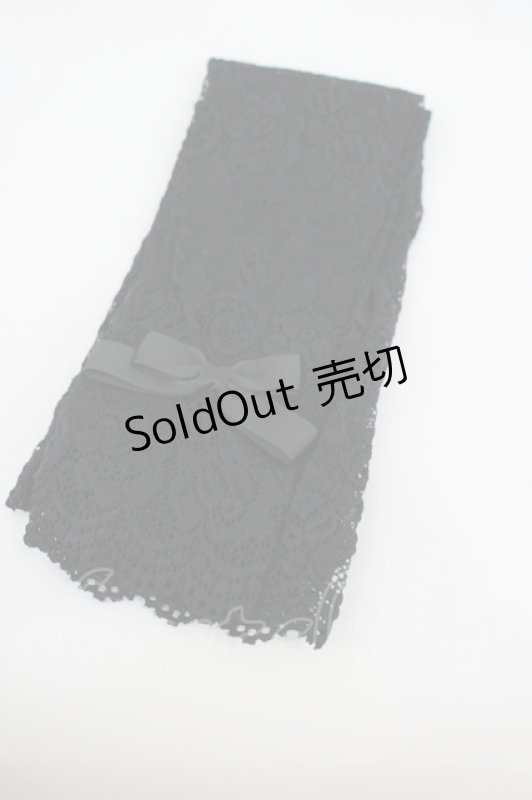 画像1: m petit by misako / AMレースロングアームカバー  黒 I-26-02-28-212-LO-ZA-SA-ZT0304X (1)