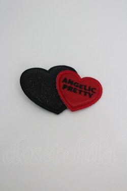 画像1: Angelic Pretty / Twin Heartクリップ  黒Ｘ赤 I-26-02-28-217-AP-ZA-SA-ZI