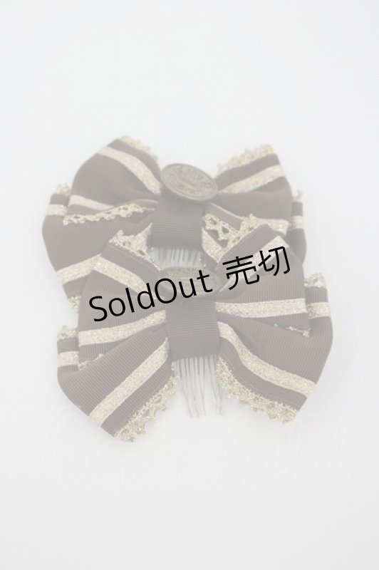 画像1: Angelic Pretty / ヴィンテージクラウンボタンコーム  ブラウン I-26-02-28-218-AP-AC-SA-ZI (1)