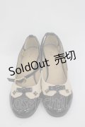axes femme / リボン襟風デザインパンプス M 黒Ｘアイボリー I-26-02-28-227-AX-SH-SA-ZI