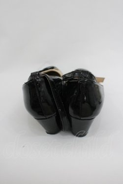 画像3: axes femme / リボン襟風デザインパンプス M 黒Ｘアイボリー I-26-02-28-227-AX-SH-SA-ZI