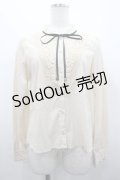 axes femme / リボン付きレース使いブラウス  生成り I-26-02-28-021-AX-BL-SA-ZI