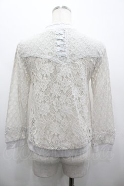 画像2: axes femme / はしごリボン&レースブルゾン  グレー I-26-02-28-023-AX-TO-SA-ZI