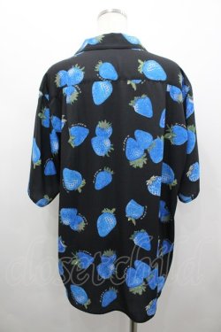 画像2: AXES-X / ストロベリープリントアロハシャツ M 黒Ｘ青 I-26-02-28-026-LO-BL-SA-ZI