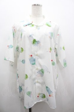 画像1: AXES-X / クリームソーダPT半袖シャツ M 白 I-26-02-28-028-LO-BL-SA-ZI