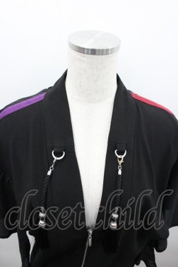 画像3: AXES-X / 金剛力士ケープ羽織  黒Ｘ赤 I-26-02-28-030-LO-TO-SA-ZI