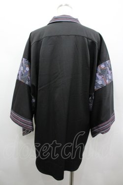 画像2: AXES-X / 和柄コラージュアロハシャツ M 黒 I-26-02-28-032-LO-BL-SA-ZI