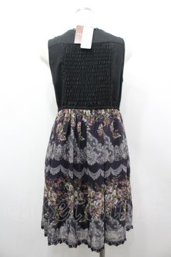 画像2: axes femme / レースX花柄スリットチュニ M 紺 I-26-03-02-036-AX-OP-TE-ZI