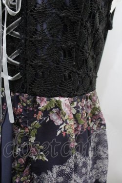 画像3: axes femme / レースX花柄スリットチュニ M 紺 I-26-03-02-036-AX-OP-TE-ZI