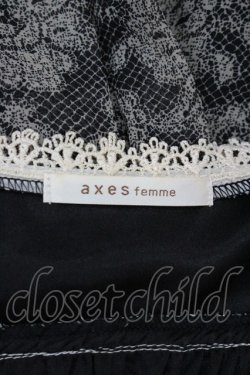画像4: axes femme / レースX花柄スリットチュニ M 黒 I-26-03-02-037-AX-OP-TE-ZI