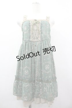 画像1: axes femme / ストライプ花柄チュニック M グリーン I-26-03-02-040-AX-OP-SA-ZI