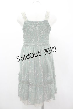 画像2: axes femme / ストライプ花柄チュニック M グリーン I-26-03-02-040-AX-OP-SA-ZI