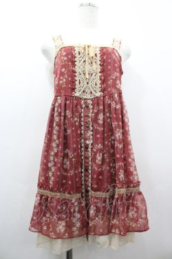 画像1: axes femme / ストライプ花柄チュニック  赤Ｘアイボリー I-26-03-02-041-AX-OP-SA-ZI