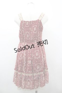 画像2: axes femme / ストライプ花柄チュニック  赤 I-26-03-02-042-AX-OP-SA-ZI